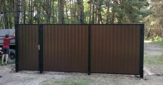Купить распашные ворота из профнастила Дивногорск, цена от 2800 руб.